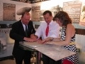 Handprints ceremony of Mr. Michel TOGNINI, French astronaut at Centennial Committee booth