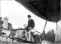 Alberto SANTOS-DUMONT aboard one of his dirigibles