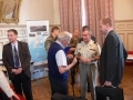 Gerard BOLLE, talking with Colonel BELBEZIER and Benoit PEDRETTI, Patrimony Curator, Director or Sarthe Archives