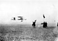 Witnesses of the flight on 13th January 1908 applaud the FARMAN success