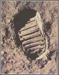 Photo of the 1st step on the moon of Neil ARMSTRONG...taken by Buzz ALDRIN