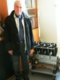 Jacques PERIER before the original WRIGHT engine of Tesse Museum, Le Mans