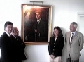 The Automobile Club de l'Ouest (ACO) welcomes Mrs. Wright before the painting of Wilbur Wright
