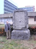 Dr. TISE beside Aero-Club of France monument in Le Mans, Sarthe, France